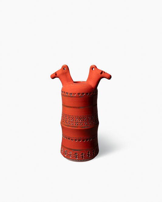 Vase with horse figures
